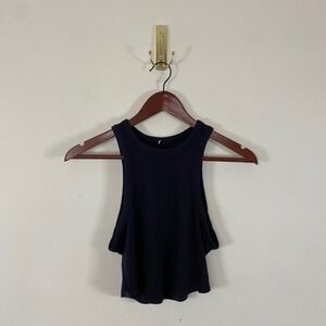 Lululemon Hold Tight Cropped Black Ribbed Tank Top High Neck Activewear